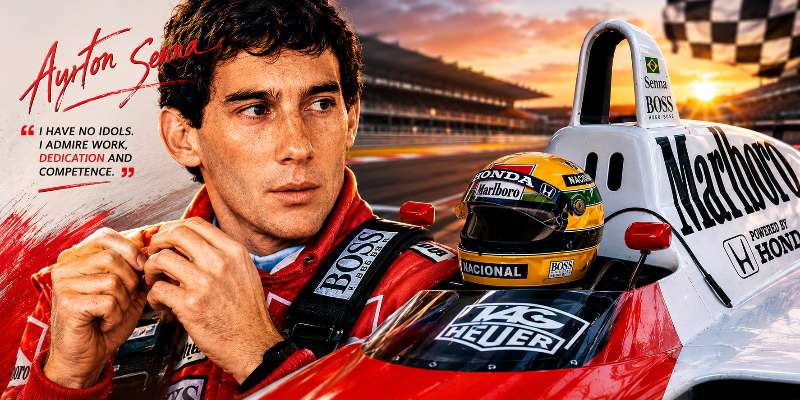  Image shows Ayrton Senna is a legendary Formula 1 driver with his racing car.