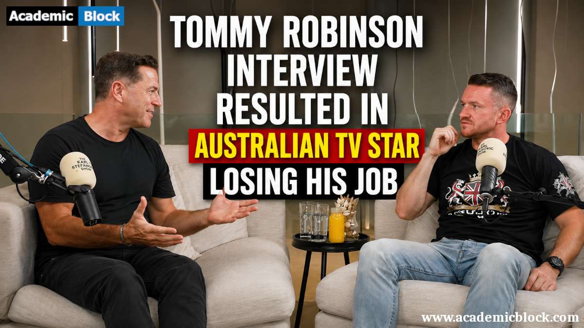  Karl Stefanovic speaks with Tommy Robinson during a controversial podcast interview that sparked public backlash.