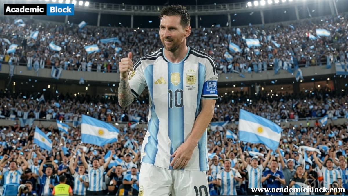Lionel Messi celebrating his win after Scripts FIFA World Cup History With Stunning Hat-Trick vs Algeri.