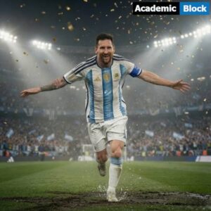 Lionel Messi celebrating his win after Scripts FIFA World Cup History With Stunning Hat-Trick vs Algeri.