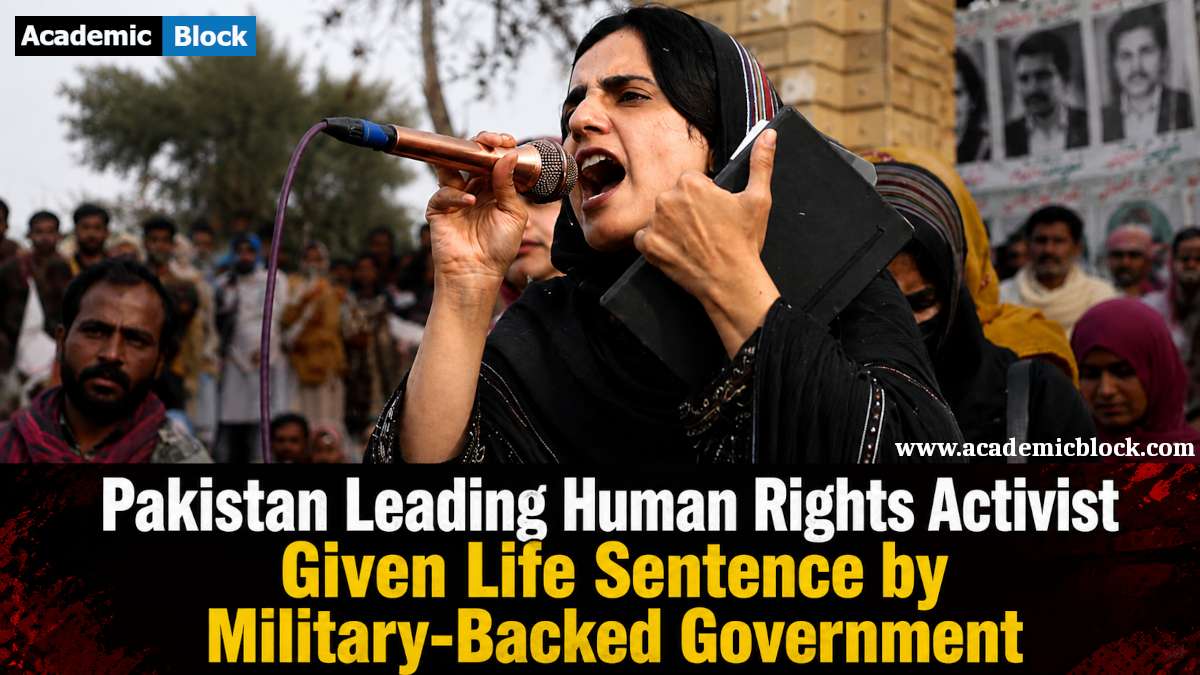 Mahrang Baloch speaks at a public rally after receiving a life sentence in Pakistan, highlighting concerns over human rights and dissent in Balochistan.