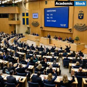 Members of Sweden’s parliament vote during a session in Stockholm as lawmakers approve stricter immigration measures and new residency permit rules.