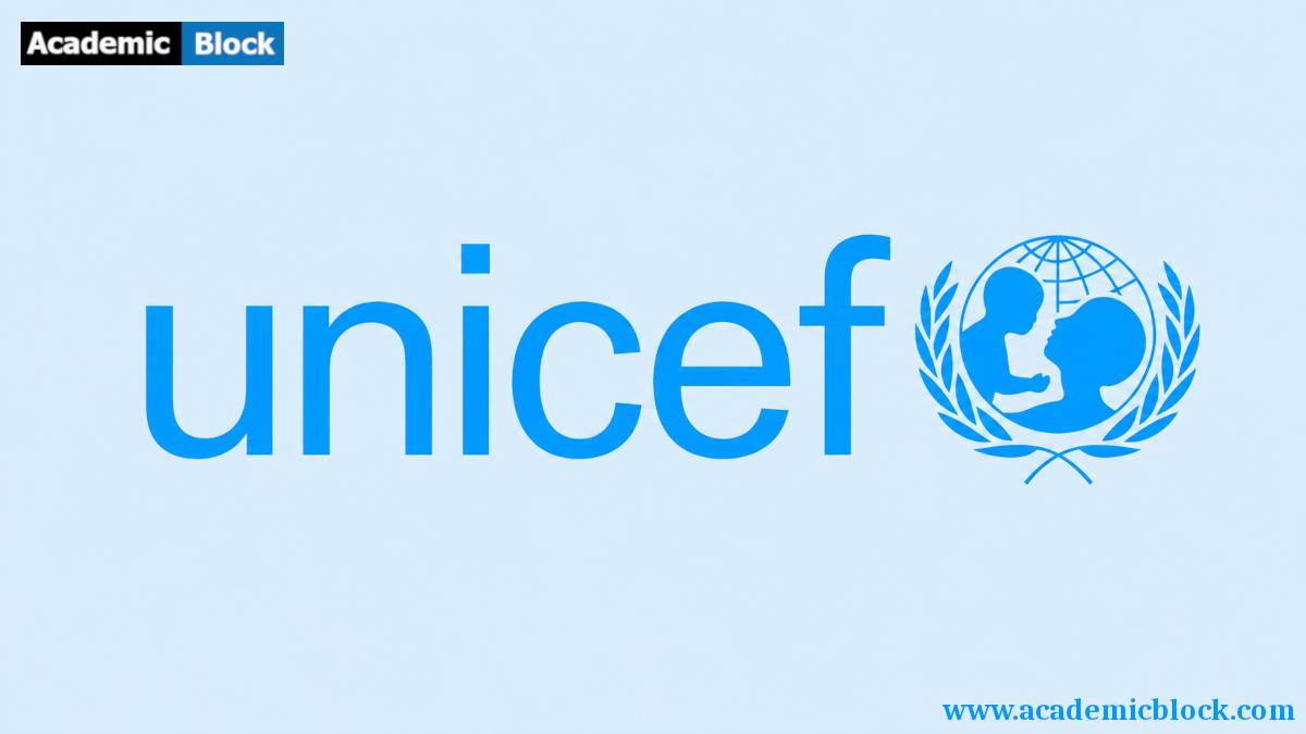 A clean UNICEF-inspired logo graphic displayed on a soft light-blue background