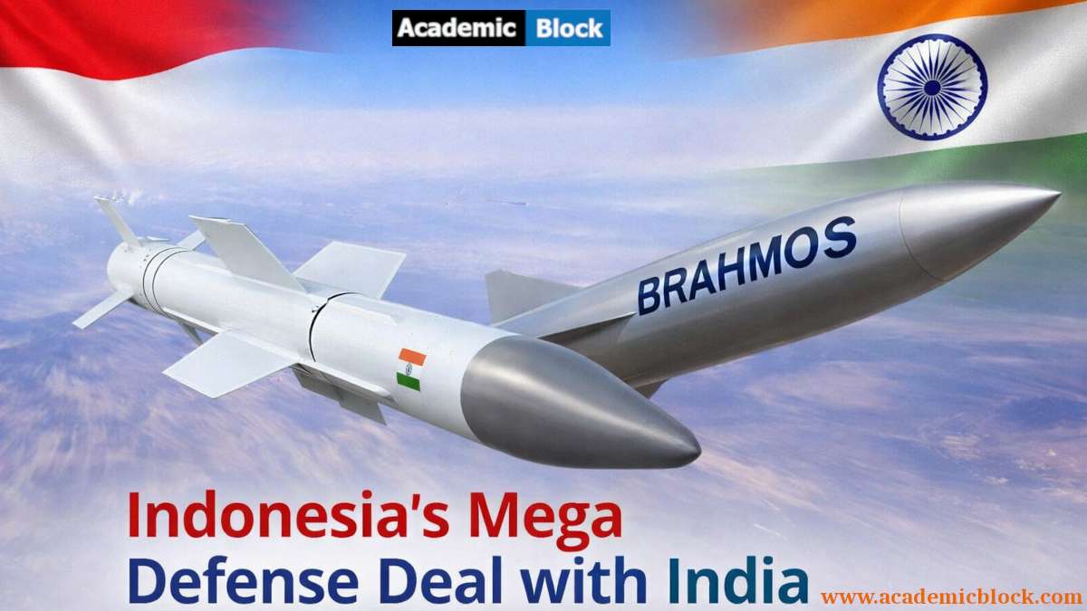Image shows the brahmos and Astra missiles involved in the new defense deal between India and Indonesia flag.
