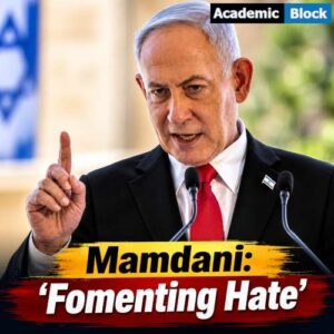 Image showing that Benjamin Netanyahu speaking during remarks accusing NYC Mayor Zohran Mamdani of fomenting hate.