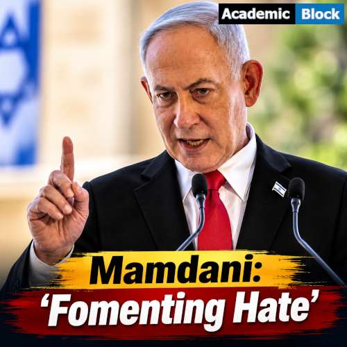 Image showing that Benjamin Netanyahu speaking during remarks accusing NYC Mayor Zohran Mamdani of fomenting hate.
