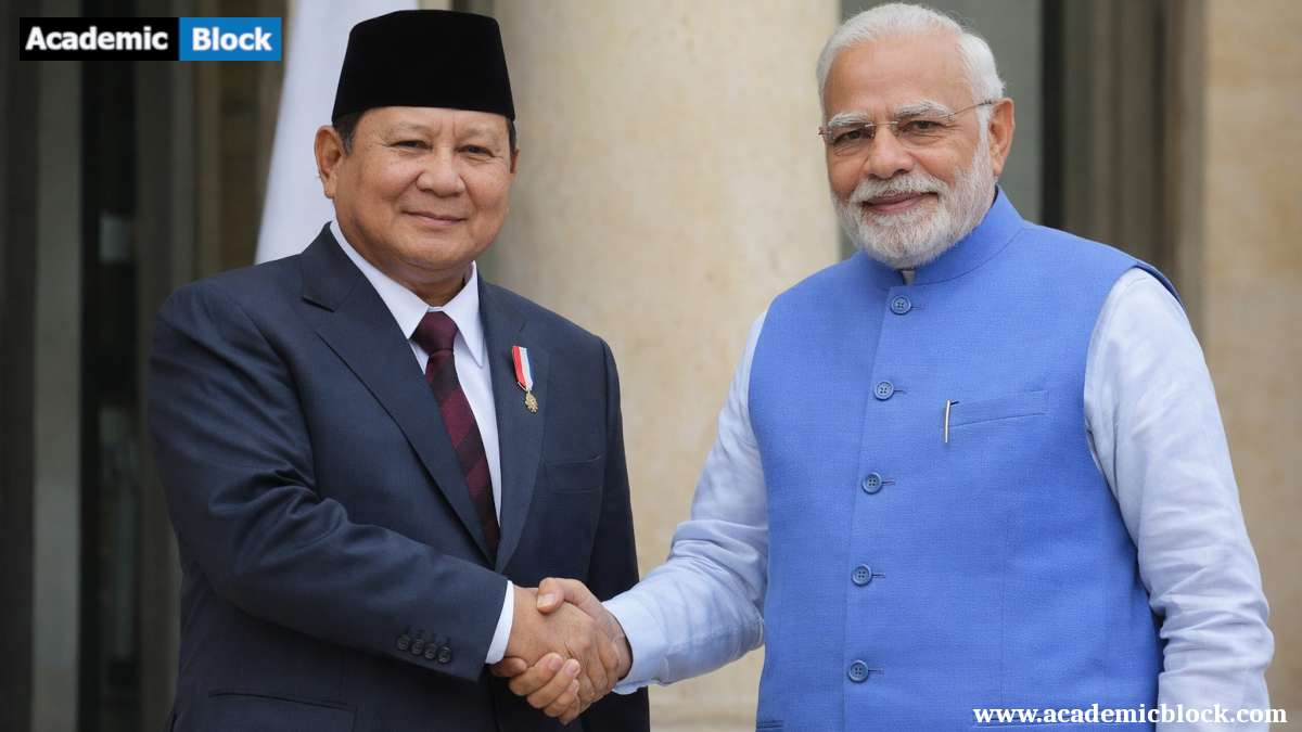 Image showing Prime Minister Narendra Modi meets Indonesian President Prabowo Subianto in Jakarta for Indonesia’s Mega Defense Deal.