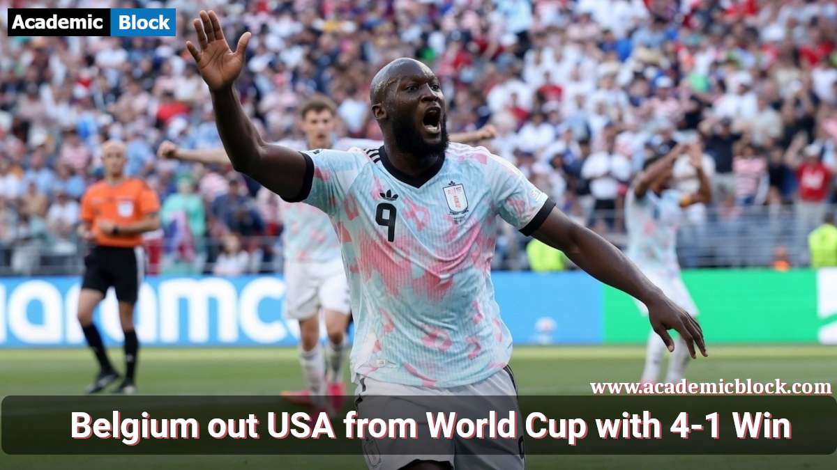 Image Showing Romelu Lukaku celebrating Belgium’s 4-1 victory over the United States in the FIFA World Cup 2026 Round of 16.