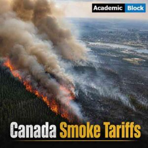Image shows smoke coming out from Canadian wildfire.