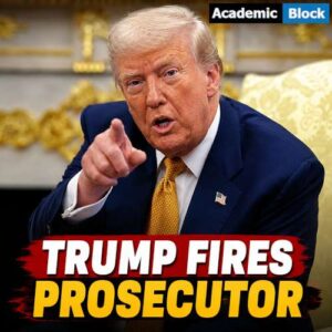 Image showing Donald Trump with a "Trump Fires Prosecutor" headline on a news thumbnail, a dismissal of Seattle's court-appointed U.S. attorney Roger Rogoff.