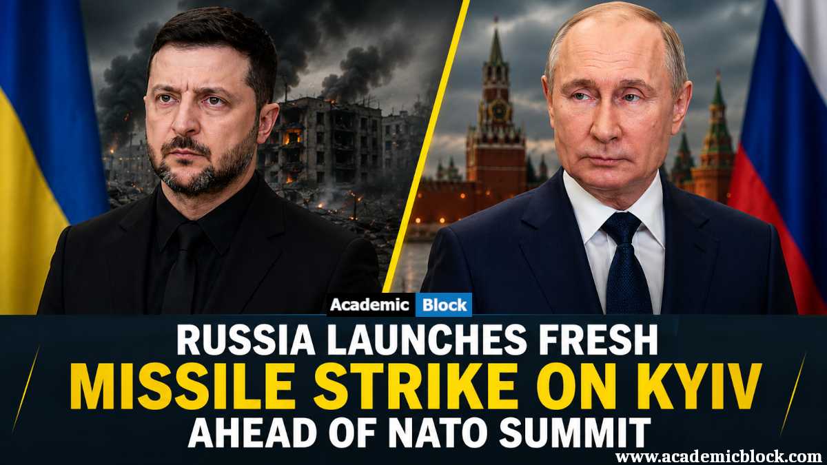 Illustration of Volodymyr Zelenskyy and Vladimir Putin, symbolizing the Russia–Ukraine conflict ahead of the NATO summit.