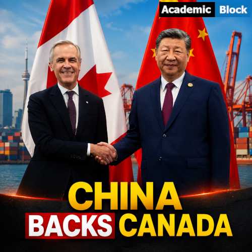 Image Showing China backs Canada as Chinese President Xi Jinping and Canadian Prime Minister Mark Carney shake hands amid US-Canada tariff tensions