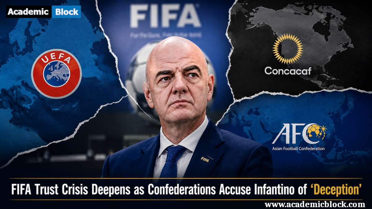 Image showing FIFA President Gianni Infantino pictured amid a growing trust crisis involving UEFA, Concacaf and AFC over the World Cup rights plan.