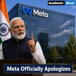 Image showing Prime Minister Narendra Modi and Meta headquarters in the background, Meta's official apology after briefly restricting PM Modi's Facebook post in India.