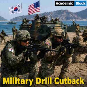 Image showing South Korean and American troops participate in a coastal military exercise with armored vehicles and landing craft.