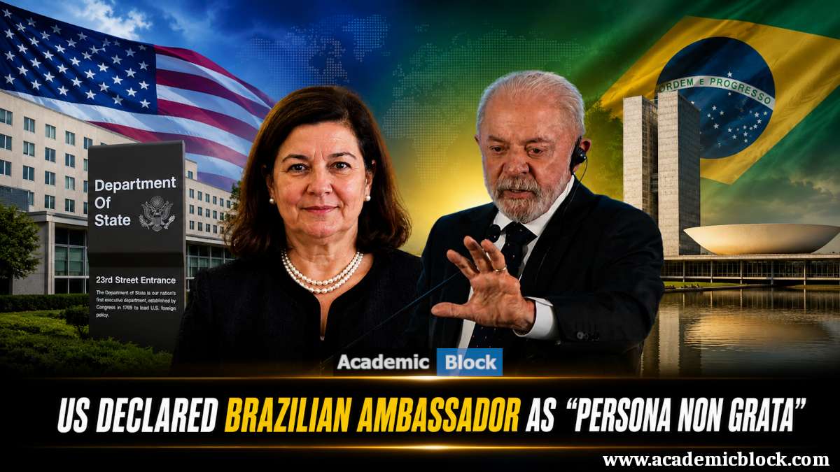 Image showing the U.S. Department of State, Brazilian Ambassador Maria Luiza Ribeiro Viotti, Brazilian President Luiz Inácio Lula da Silva, with the headline, US Declared Brazilian Ambassador as Persona Non Grata.