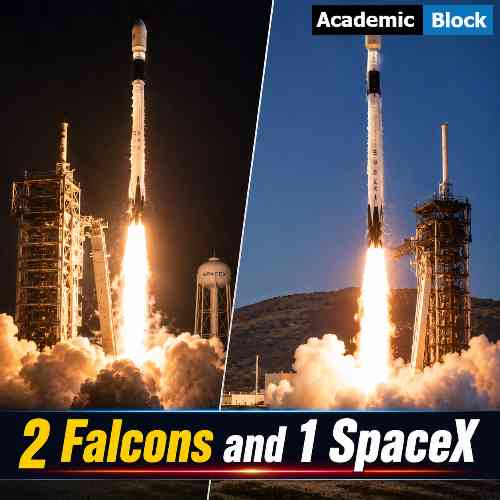 Image show two Falcon 9 rockets, launching on 15 August 2026 by SpaceX