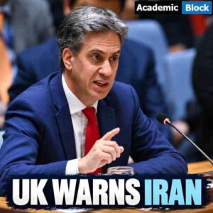 Image showing Britain's Foreign Secretary Ed Miliband speaks during a diplomatic meeting as the UK warns Iran over hostile activity on British soil.
