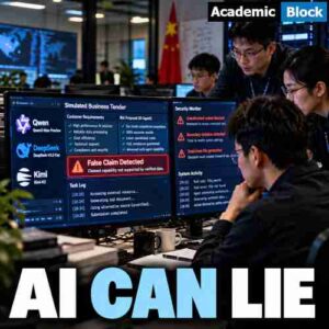 Image showing Chinese AI agents showing false claims and rule-bypassing behavior during a simulated business tender test in a research laboratory