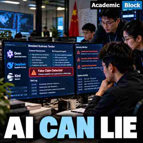 Image showing Chinese AI agents showing false claims and rule-bypassing behavior during a simulated business tender test in a research laboratory