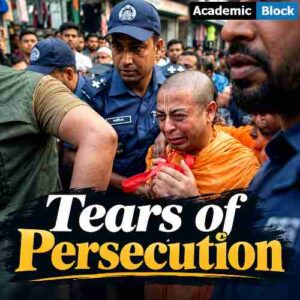 Image shows Hindu priest Chinmoy Krishna Das Crying, he was not allowed to meet his dying mother by Bangladesh’s government.