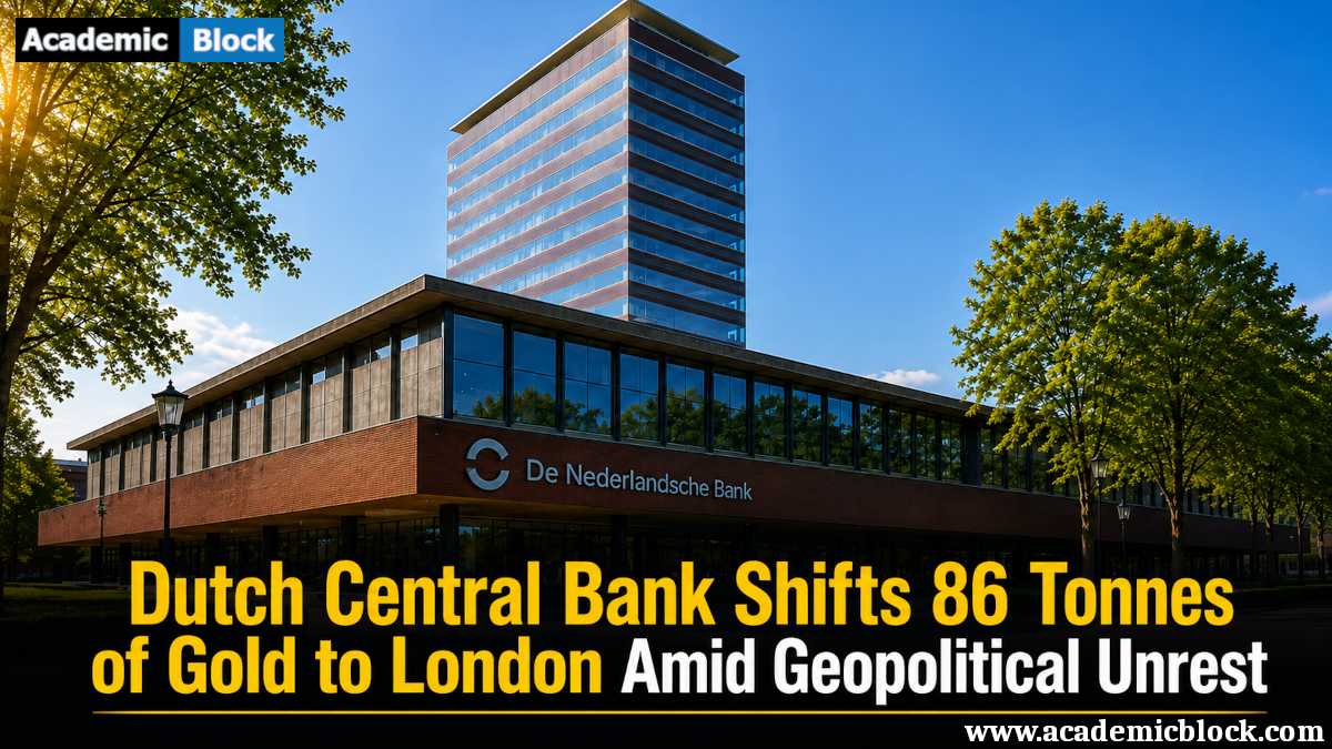Image showing the De Nederlandsche Bank building representing the Dutch central bank's shift of 86 tonnes of gold to London amid geopolitical unrest
