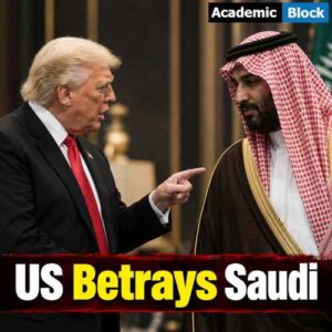 Image showing Donald Trump and Saudi Crown Prince Mohammed bin Salman during a tense exchange amid the US decision to avoid direct military intervention in Yemen and the Houthi advance.