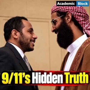 Image showing Omar al-Bayoumi Filmed With Al-Qaeda Leader against a light brown background ,with the headline “9/11’s Hidden Truth” at the bottom.