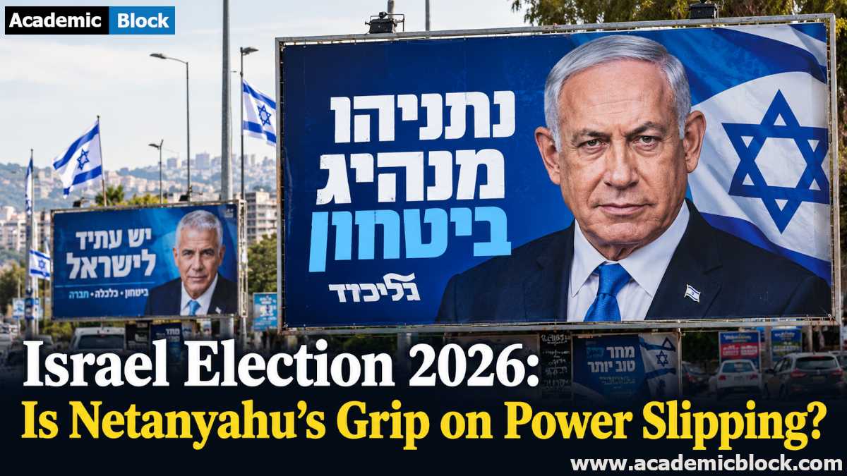 This image shows Israeli political campaign billboards featuring Benjamin Netanyahu ahead of the 2026 election, highlighting the battle for power.