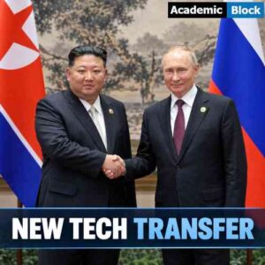 Image showing Kim Jong Un and Vladimir Putin shake hands as North Korea and Russia discuss new technology transfer cooperation.